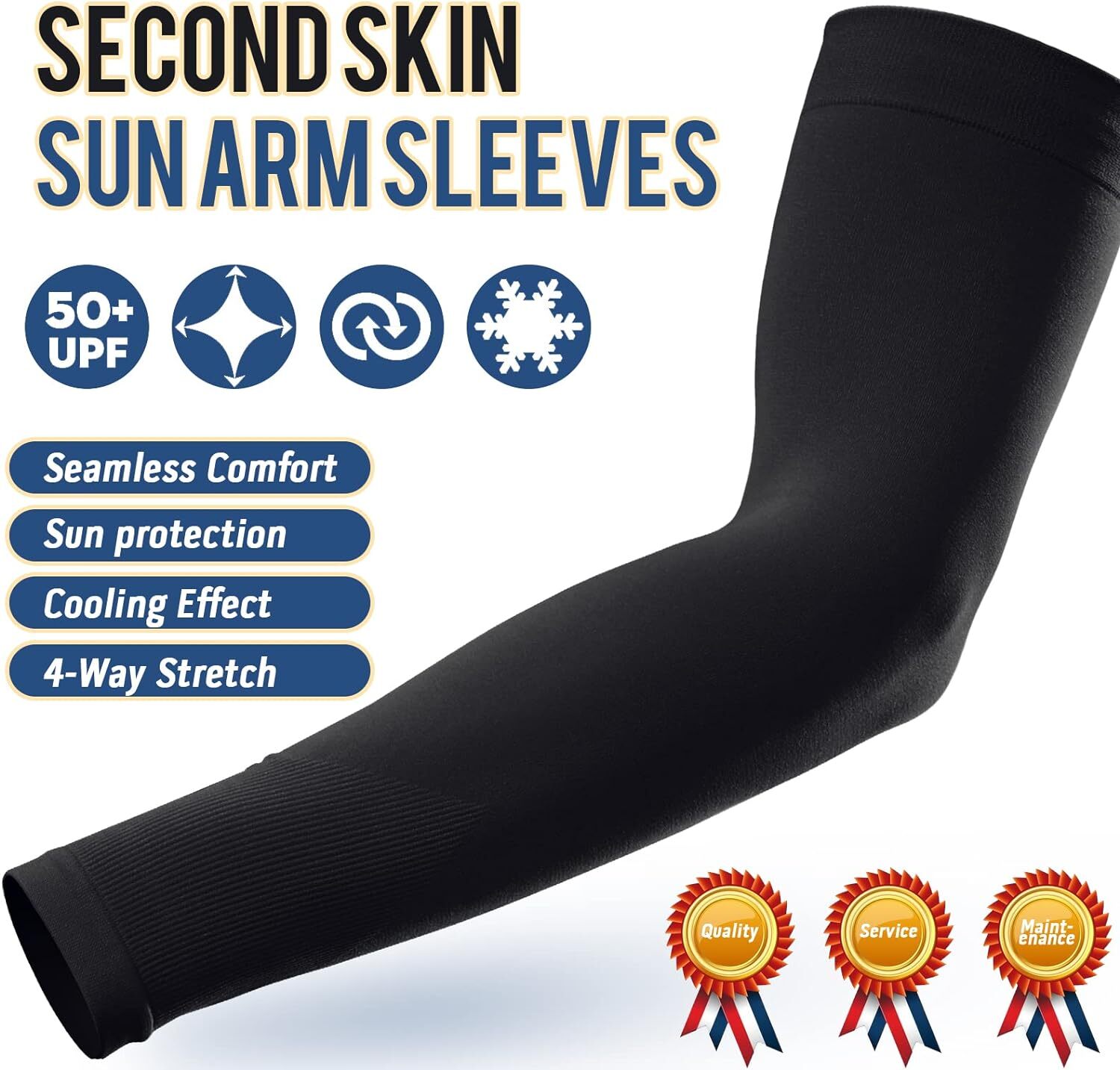 Sun Protection Arm Sleeves for Men Women Tattoo Cover Up - Cooling Sports Sleeve