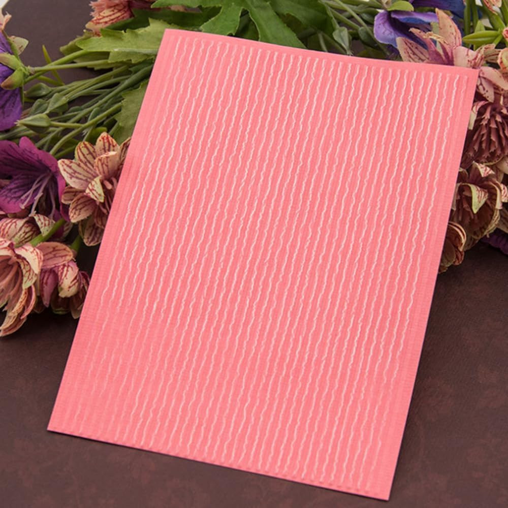 3D Plastic Embossing Folder Template Vertical Stripes Texture A6 Size for Card M