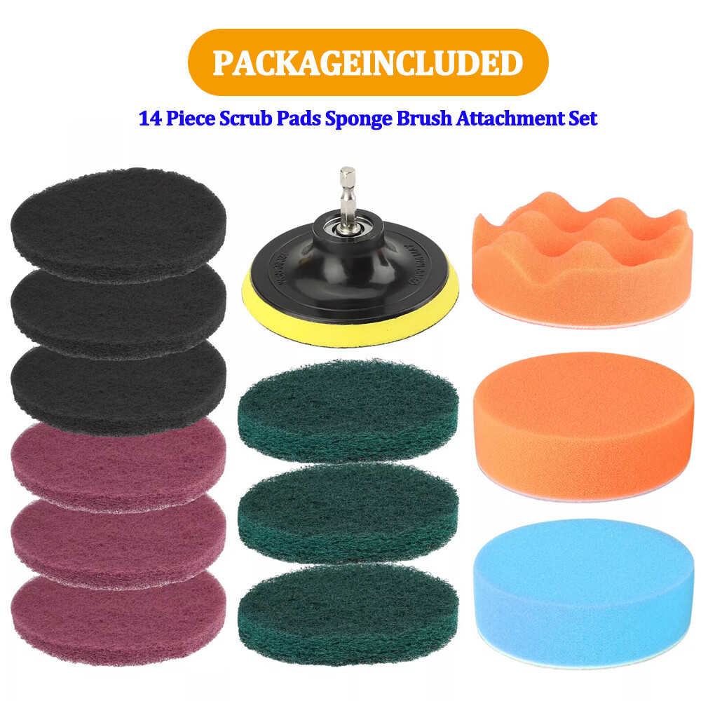 4Inch Car Buffing Pads Polishing Kit 14Pcs for Drill Sponge Waxing Foam Polisher