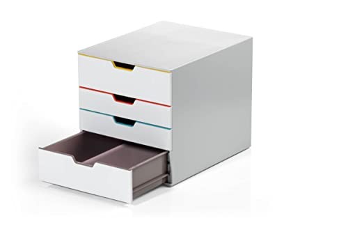 Varicolor Unit - Gray Desktop Drawer Set with 5 Color Coded Draws - 4 Drawer