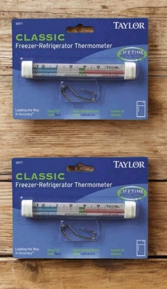 2 Pack Taylor 5977 Classic Freezer Refrigerator Thermometer