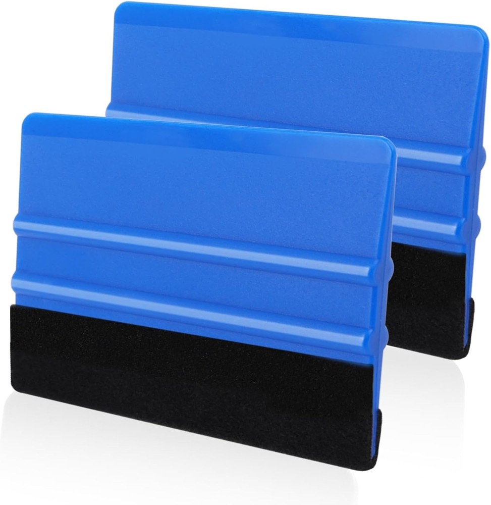 WRAPXPERT Blue Felt Squeegee,2 Pcs Squeegee for Vinyl,Medium Hardness