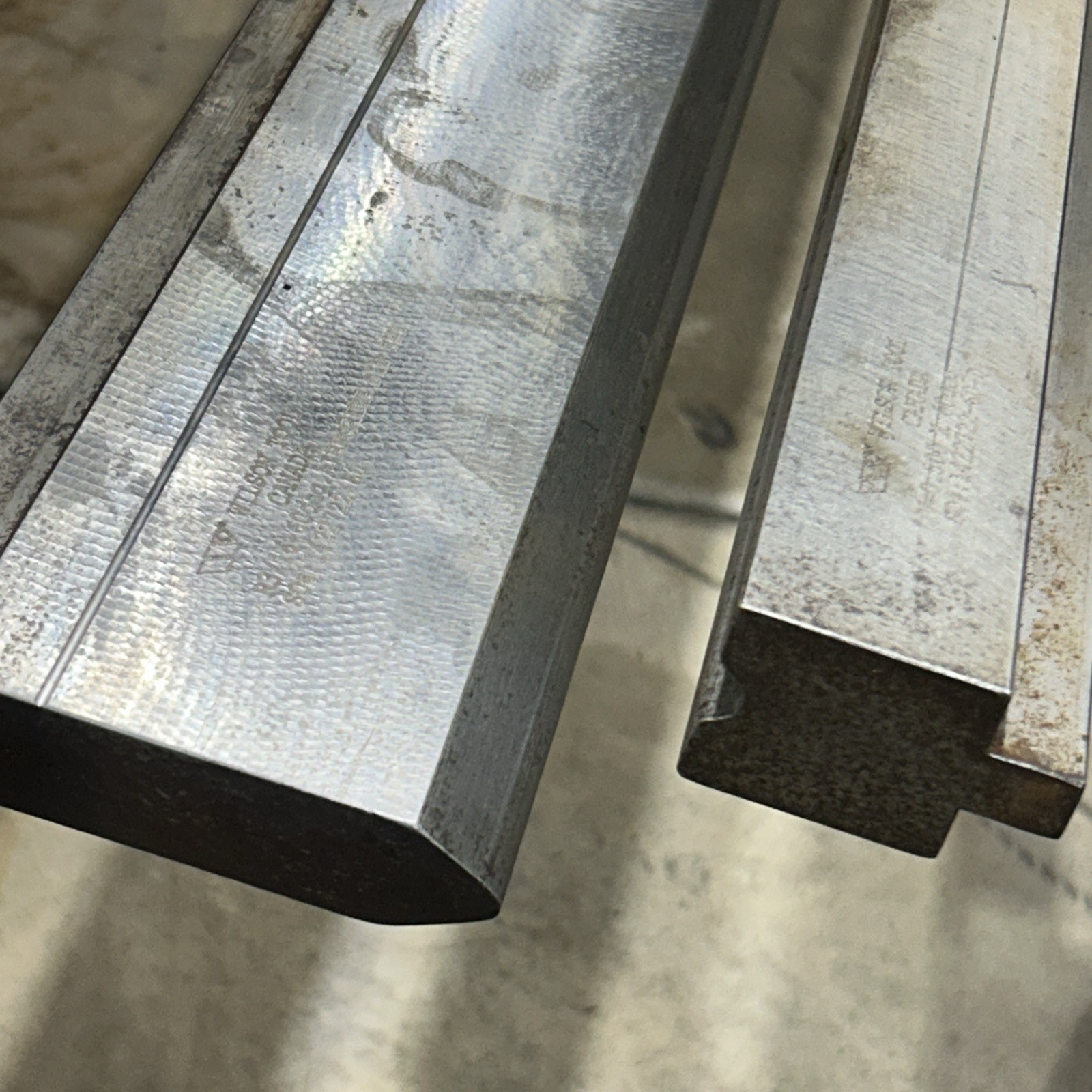 4’-16’Set Of 60 Degree Air Forming Brake Press Punch And Die. 3/16” Radius, 1/2”