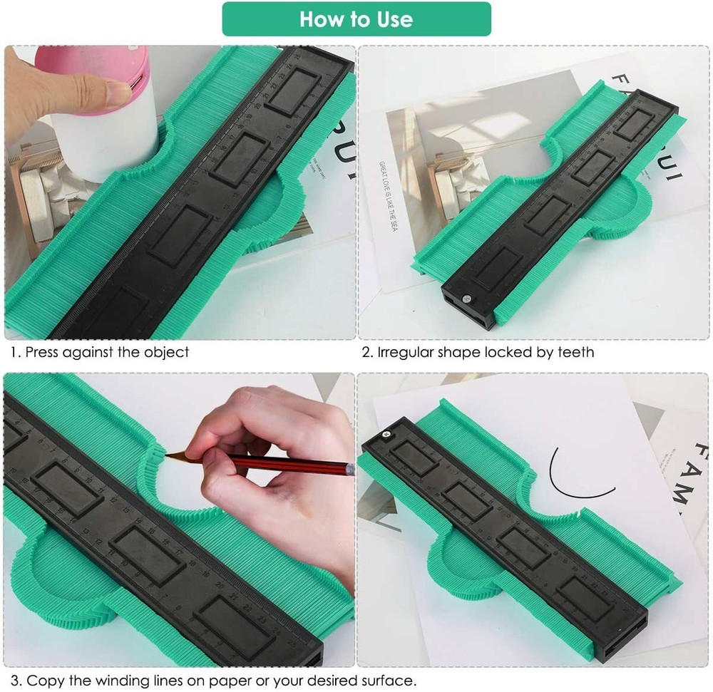 Contour Gauge 10" Plastic Profile Duplicator Precisely Irregular Shape BLUE