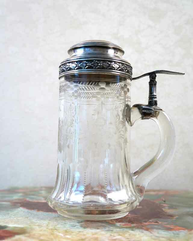 Russian Handmade Crystal Silver Beer Mug