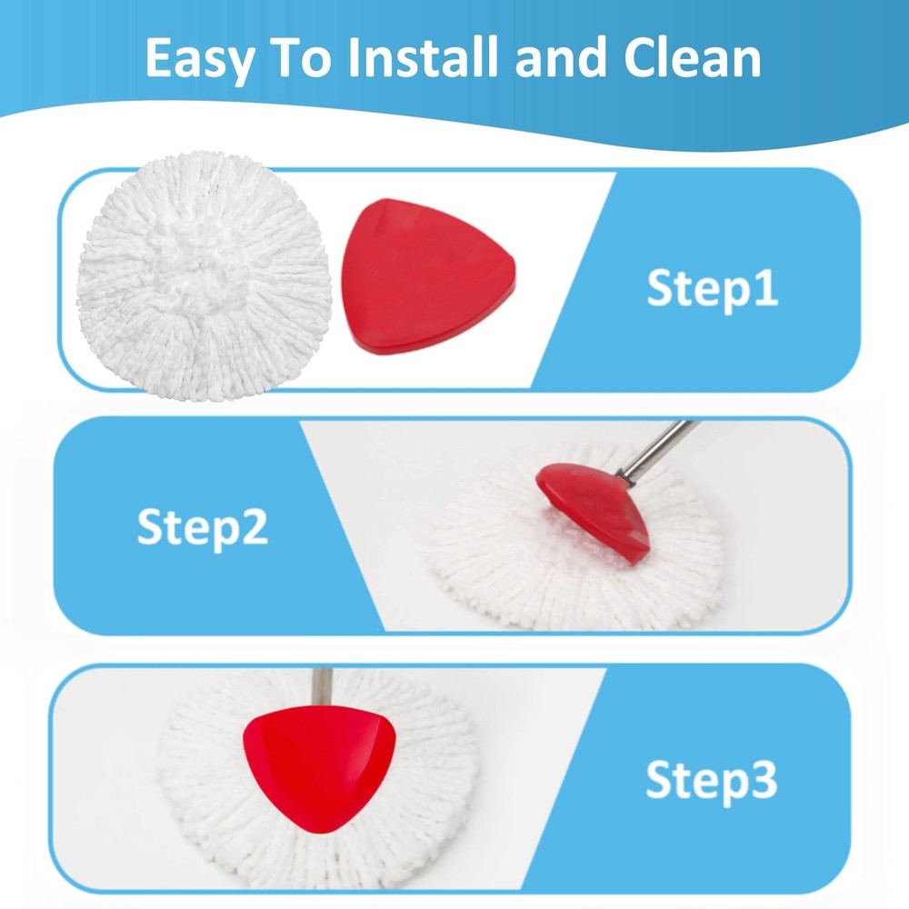 12 Pack Spin Mop Replacements Head, Mop Heads Replace Compatible for Oceda Ea...
