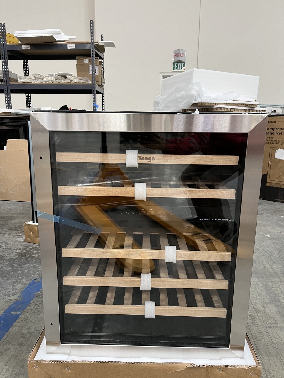 Yeego 24" Red/White Wine Cooler Refrigerator Hold 46 Bottles Dual Zone Home/Bar