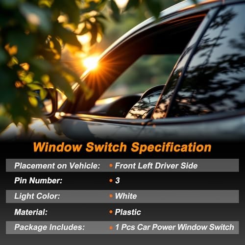 Front Left Driver Side Power Window Switch for Dodge Challenger 15-22 Window