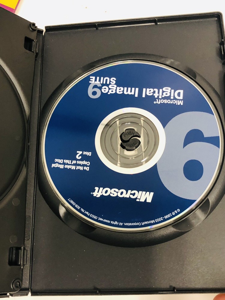 Microsoft Digital Image Suite 9 PC CD Rom Software 2 Disc Set 2003 Key Included