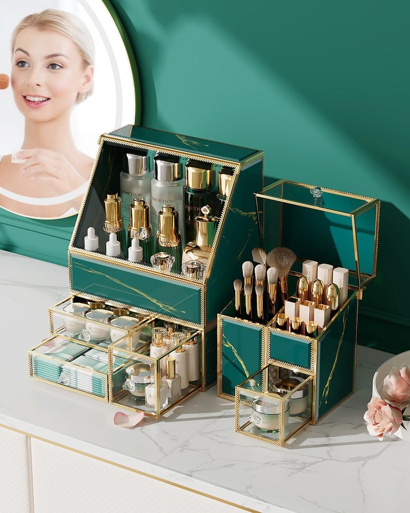 Makeup Organizer Green– Large Vanity Organizer