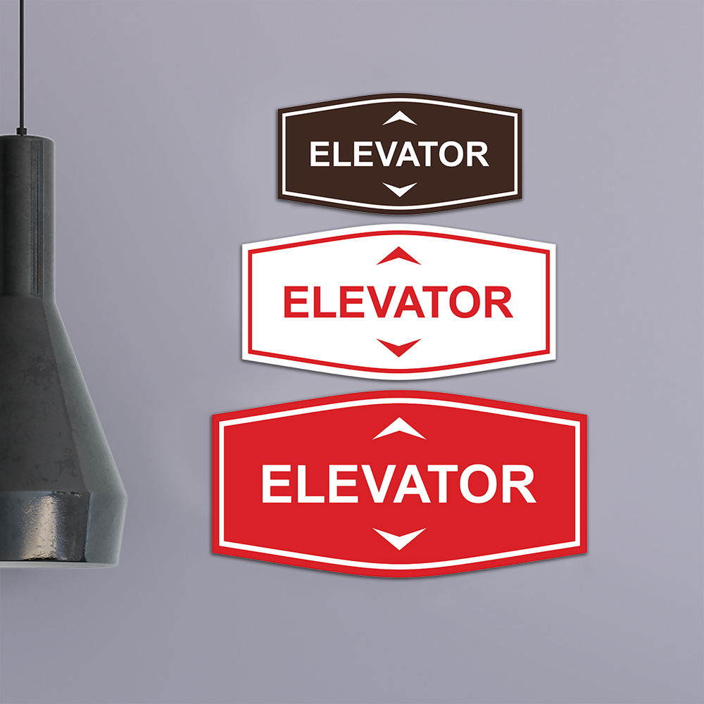 Fancy Elevator Up & Down Arrows Wall or Door Sign
