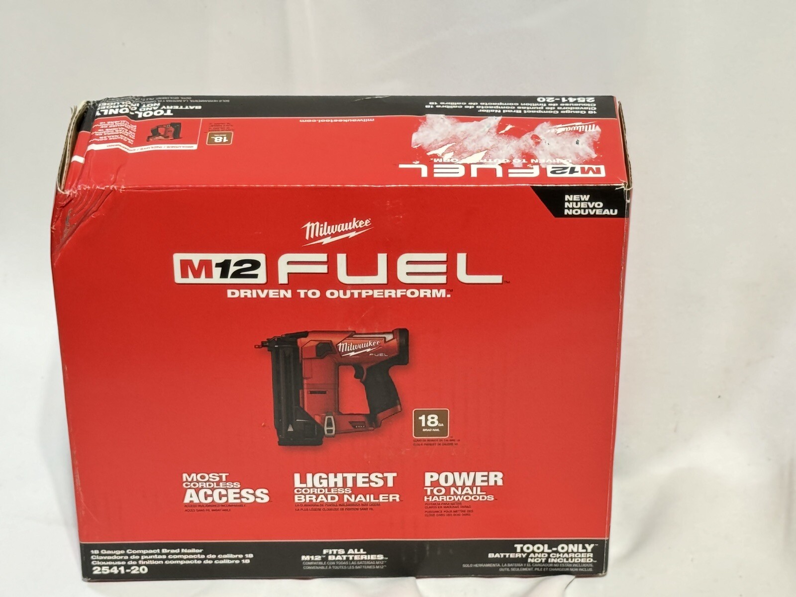 Milwaukee 2541-20 M12 FUEL 12V 18 Gauge Compact Brad Nailer - Bare Tool