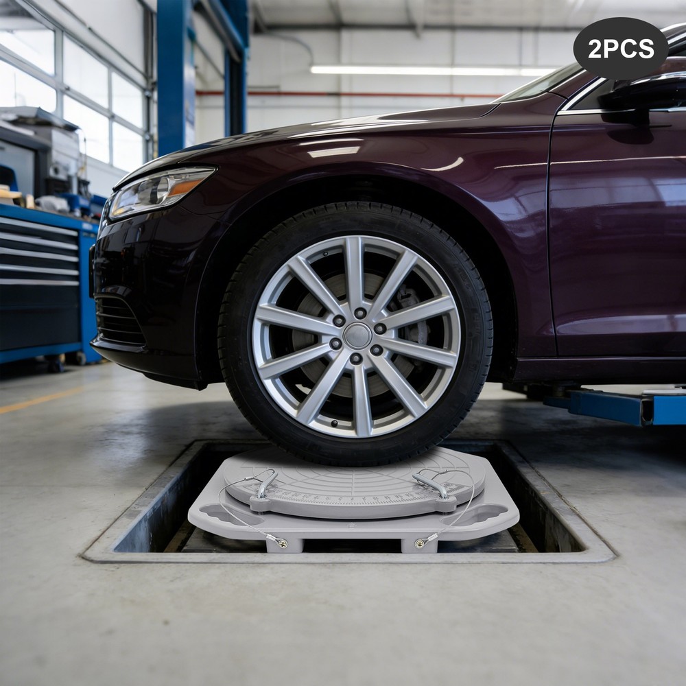 2X Wheel Alignment Turntable Turn Plates with Transition Bridge & Thrust Block
