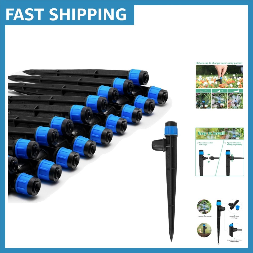 Efficient 1/4" Drip Emitters - Adjustable Flow Water Drippers for Gardens, 25pcs