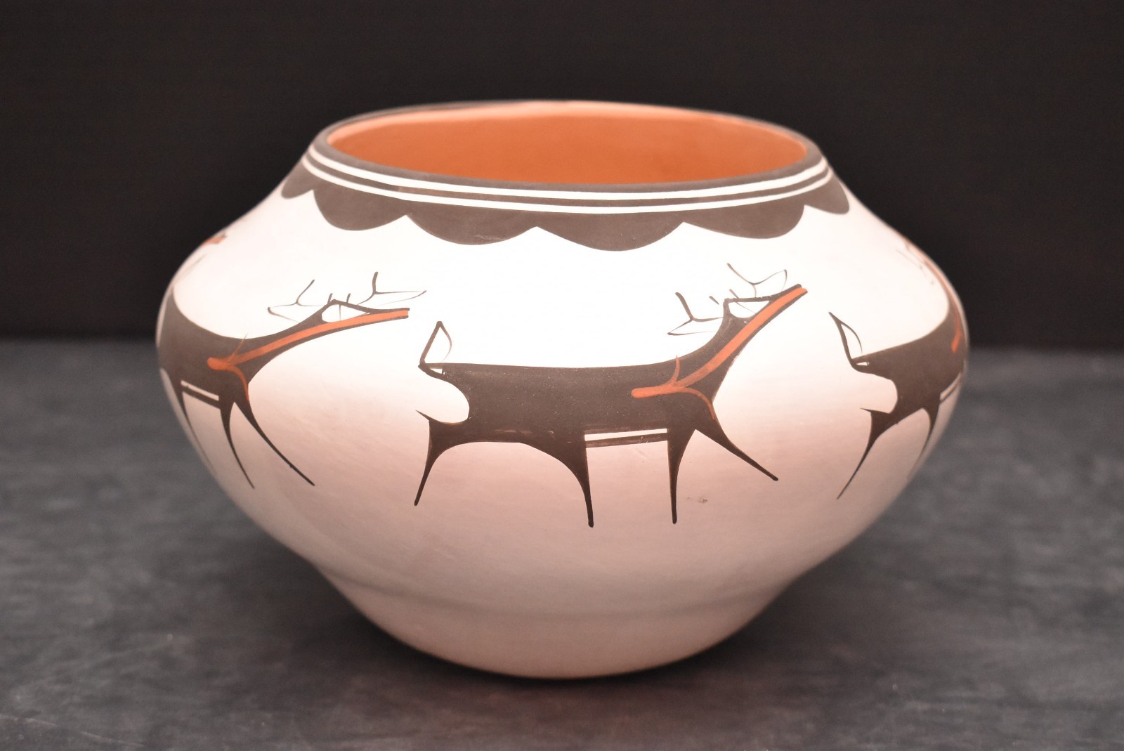 Zuni Pottery Anderson Peynetsa Heartline Deer 7.5" Jar Native American Figural