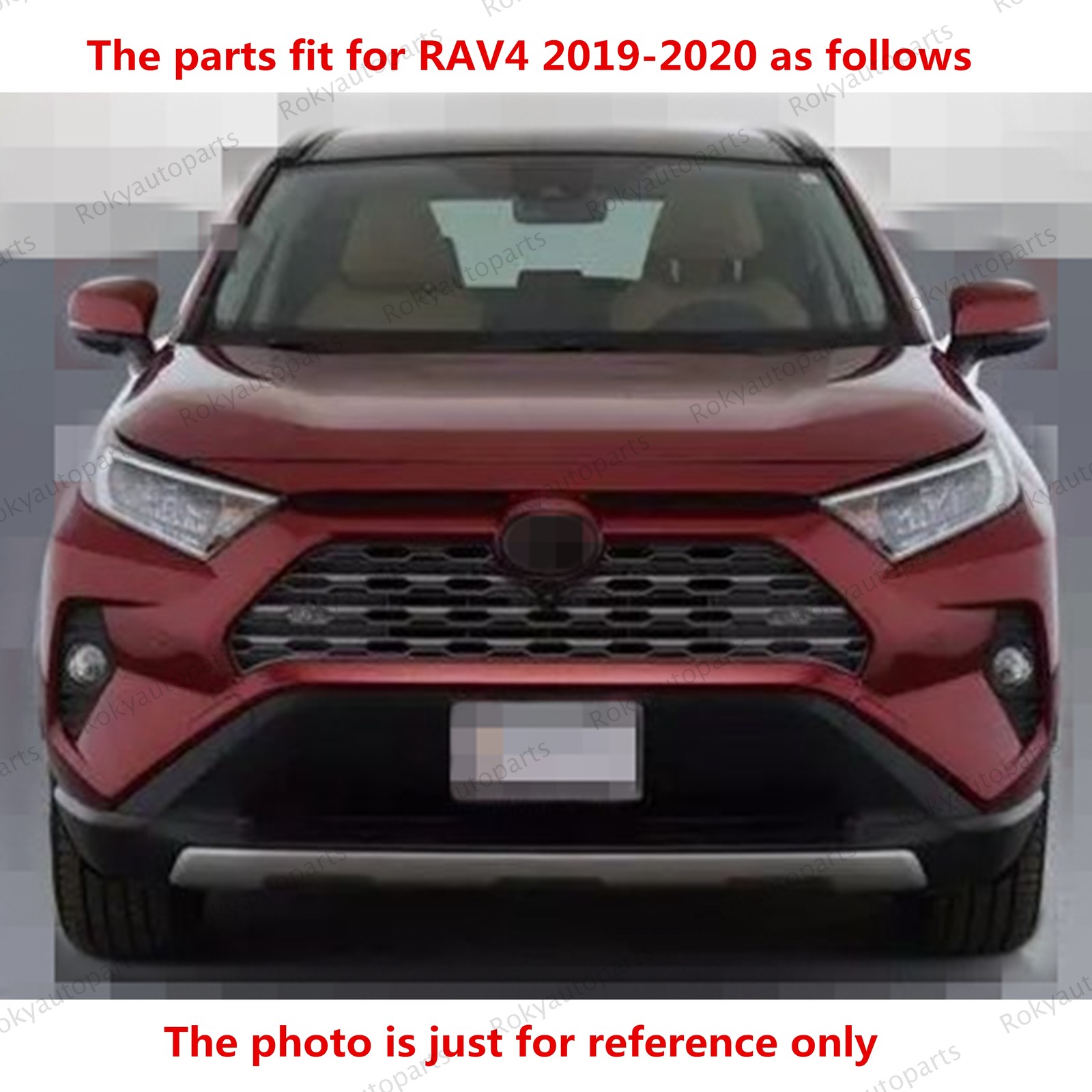For RAV4 2019-2024 Front Bumper Cover,Upper Lower Grilles,Fog Lights&Fender Trim