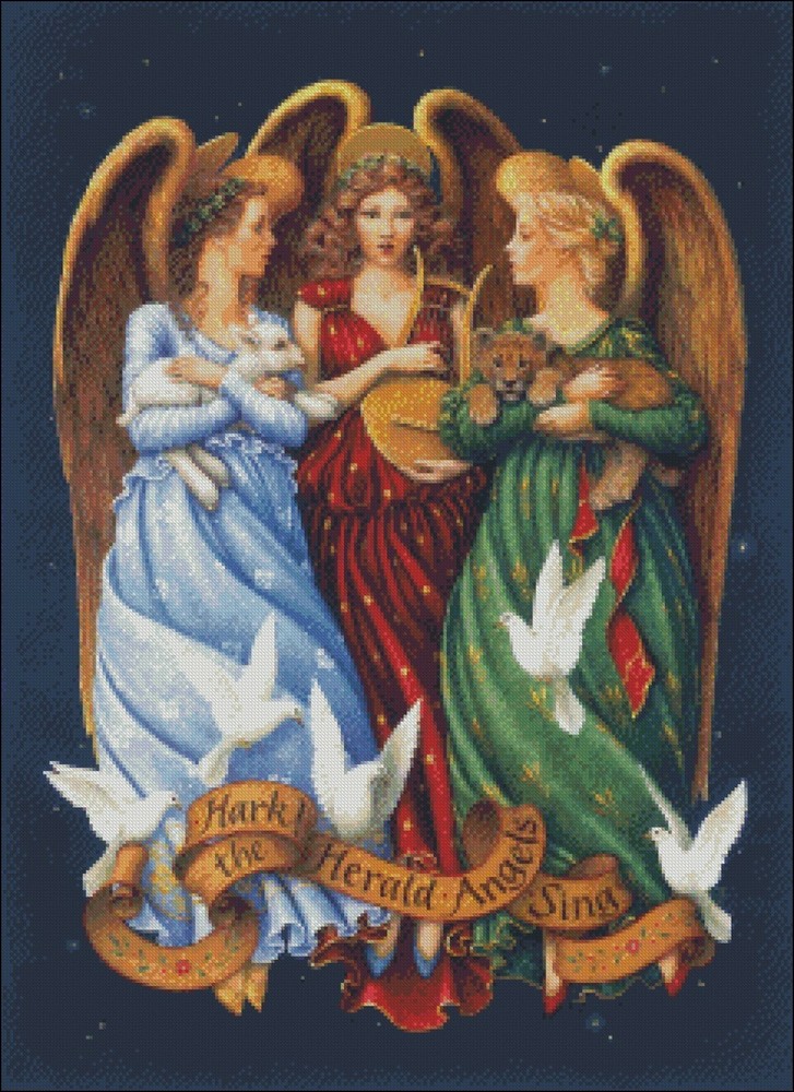 Chart Needlework Crafts DIY - Counted Cross Stitch Patterns - Angels Sing
