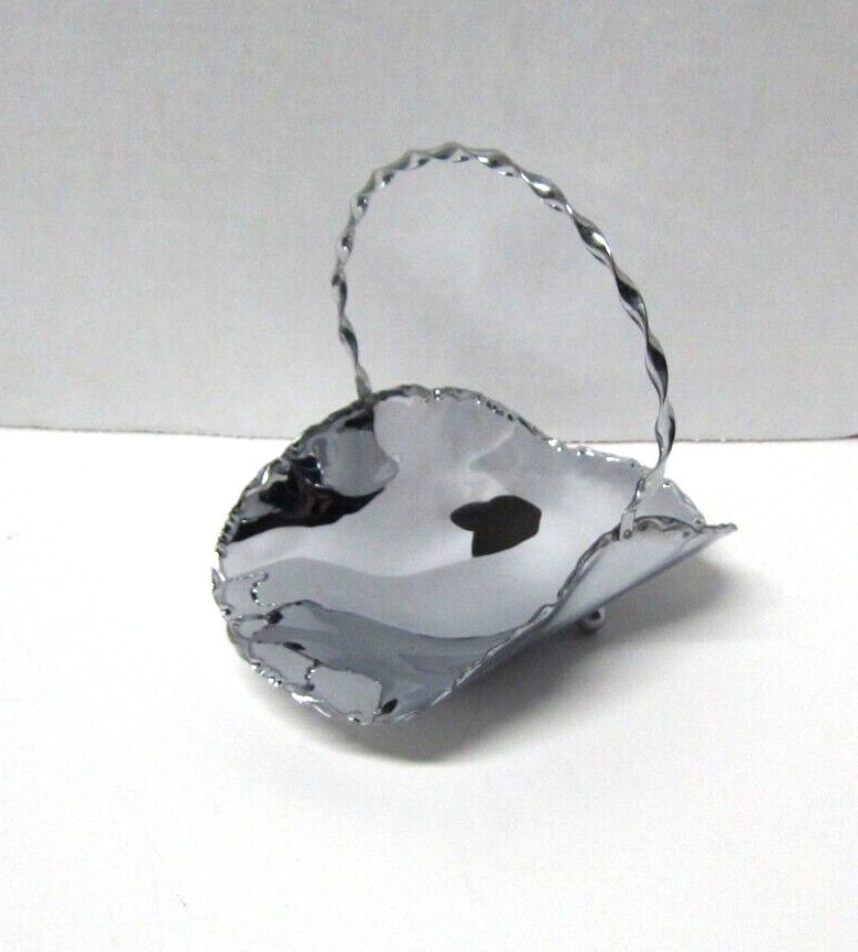 Vintage Silver Plated Basket with Twist Handle 3 Ball-Shaped Feet Müller Germany