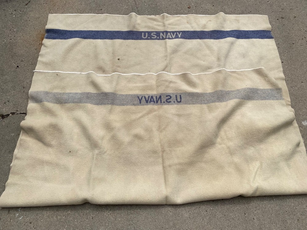 ORIGINAL WWII US NAVY WOOL FIELD BLANKET