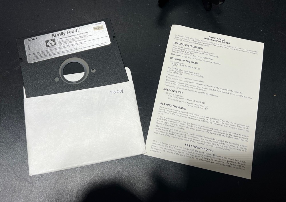 Family Feud 1987 ShareData Commodore 64 5.25" Floppy
