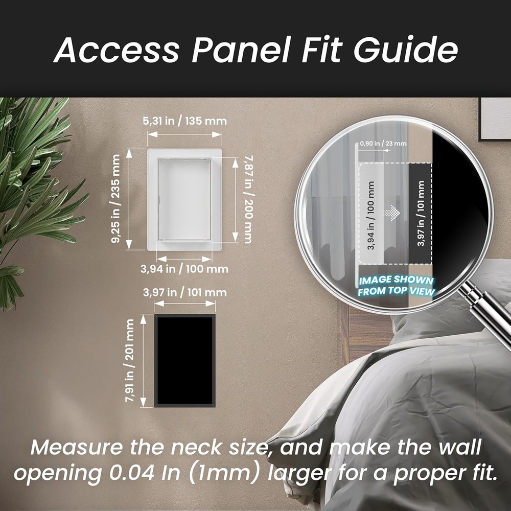 4 x 8 Access Panel for Drywall and Ceiling – White ABS Plastic Door Panel, Wall