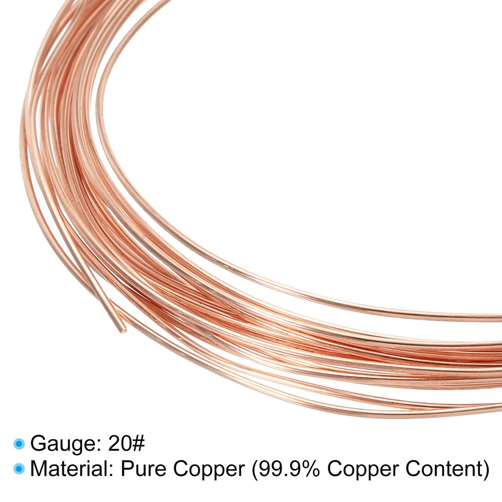 16.4Ft Solid Bare Copper Wire 20 Gauge 99.9% Pure Copper Wire Soft Beading Wire