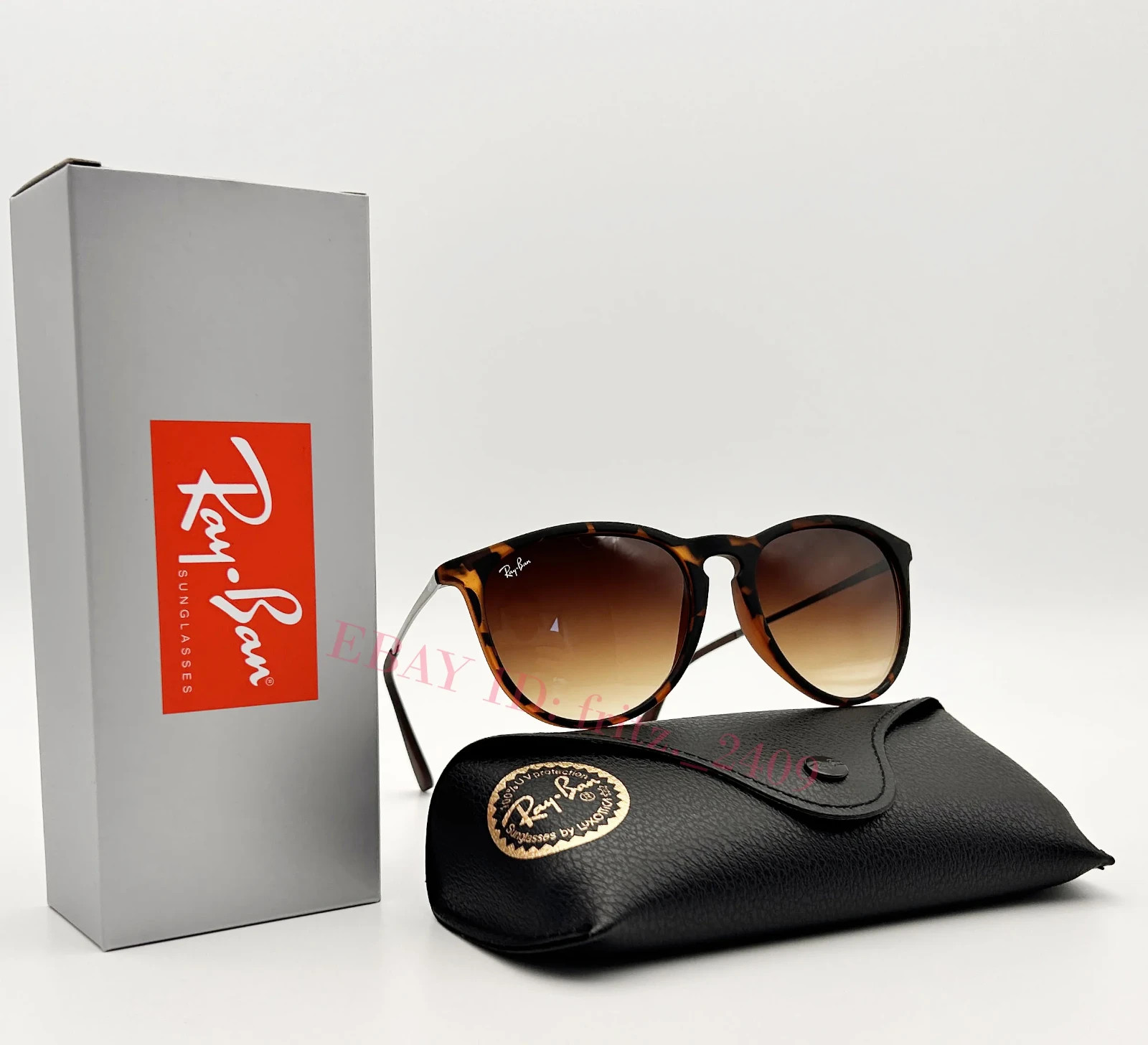 RB4171 Erika by Ray‑Ban: Tortoise Shell Frame, Ombre Brown Lens Sunglasses