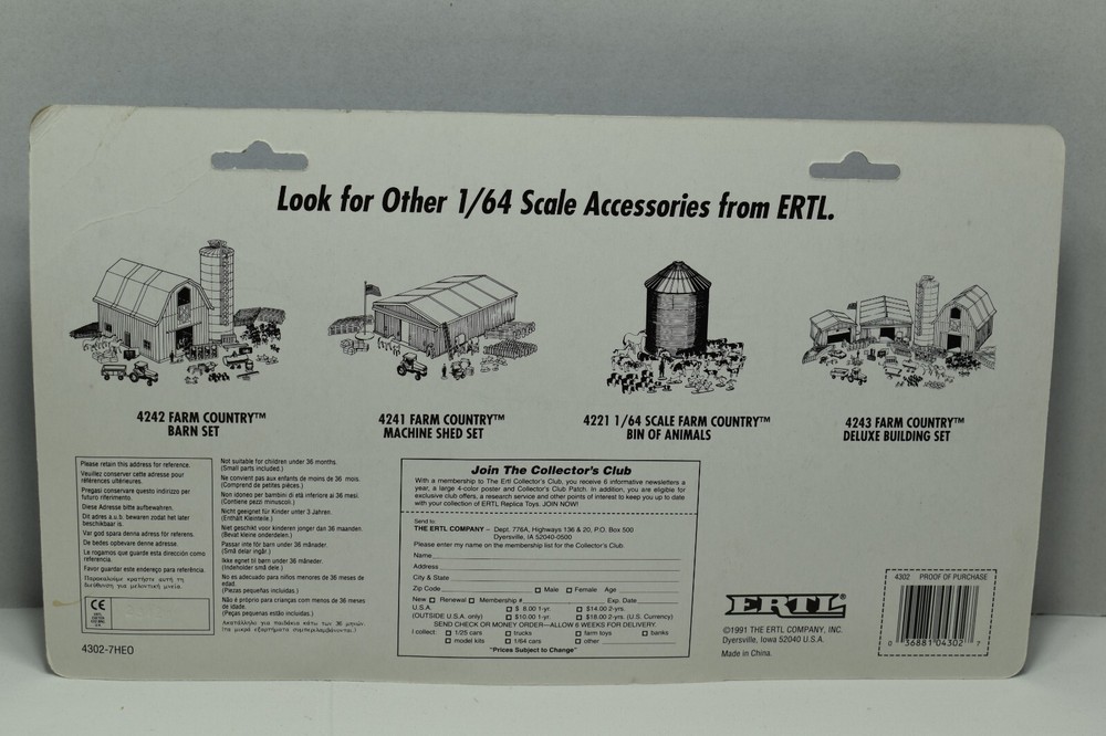 Ertl 1:64 Farm Machine Belted Elevator Operating Belt Adjustable Height