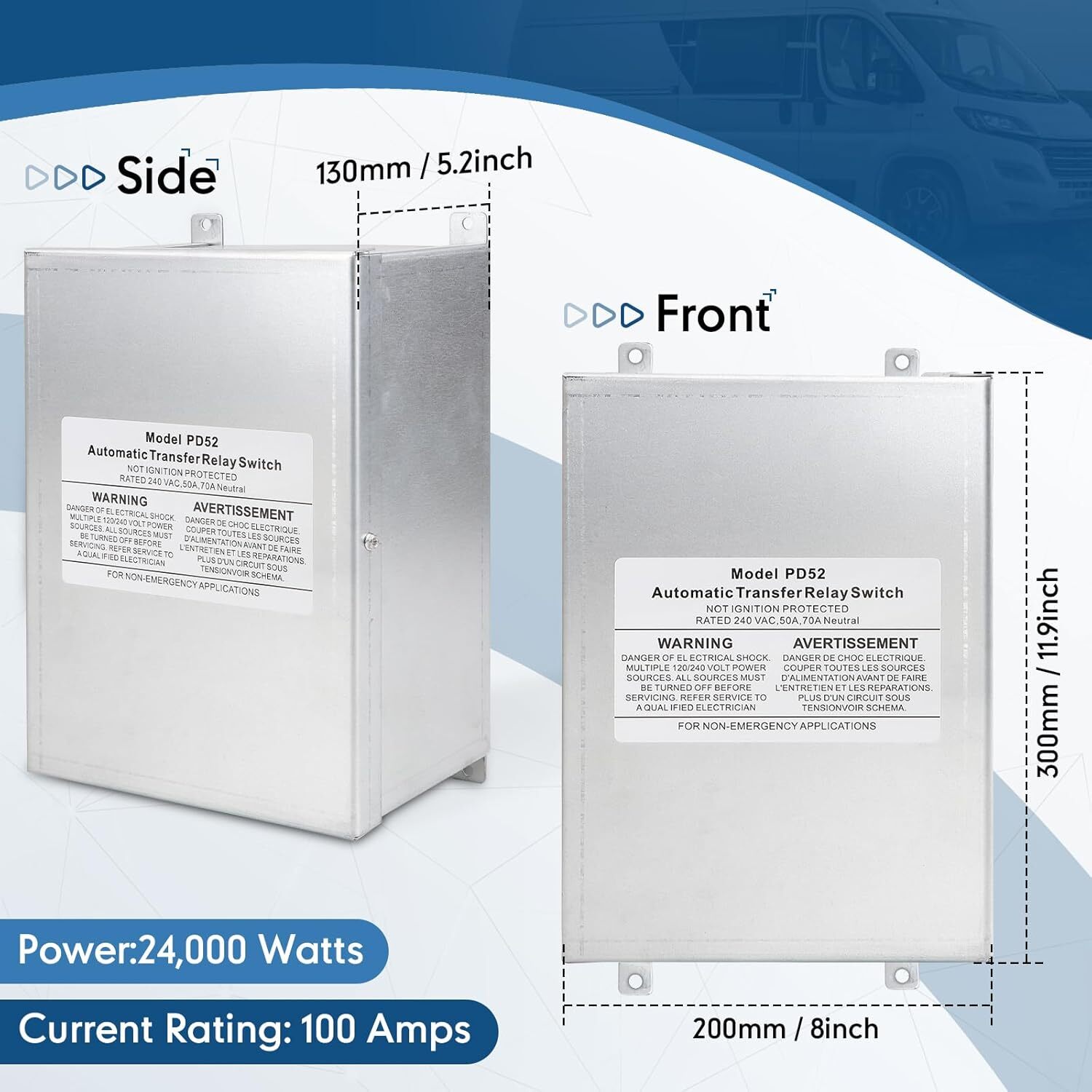 50A RV Automatic Transfer Switch for RVs Speedboats Home Standby Generator Power