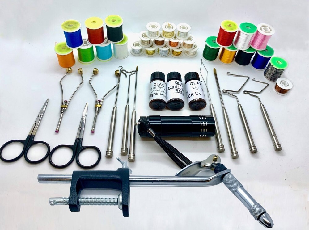 Cronos HQ Fly Tying Kit, AA Vice, Thread, Tinsel, Floss, Whip, Bobbin,