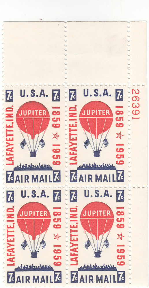 Scott# C54- 7c Multicolor - Crowd Watching Balloon - MNH