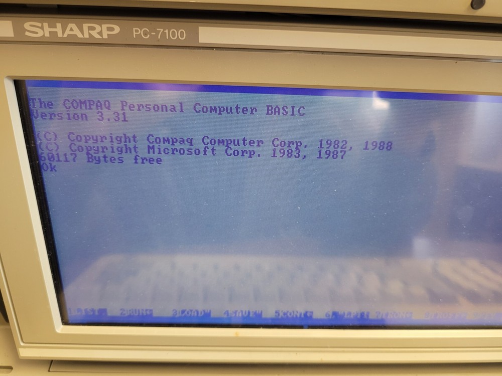 VINTAGE SHARP PC-7100 Personal Computer RARE MS DOS PC Works Great