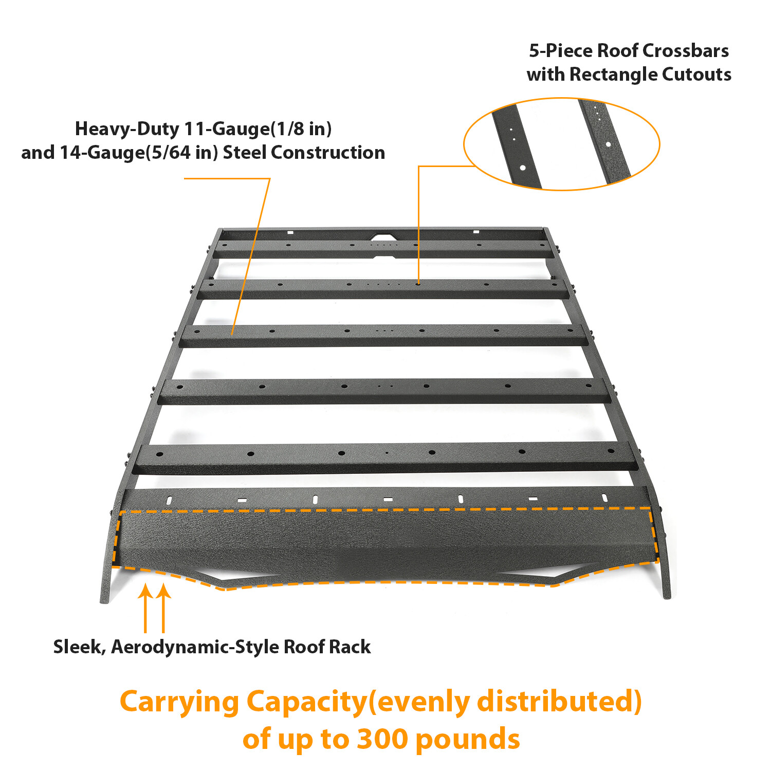 HECASA Roof Rack Cargo Luggage Carrier For Toyota Tacoma Double Cab 2005-2023