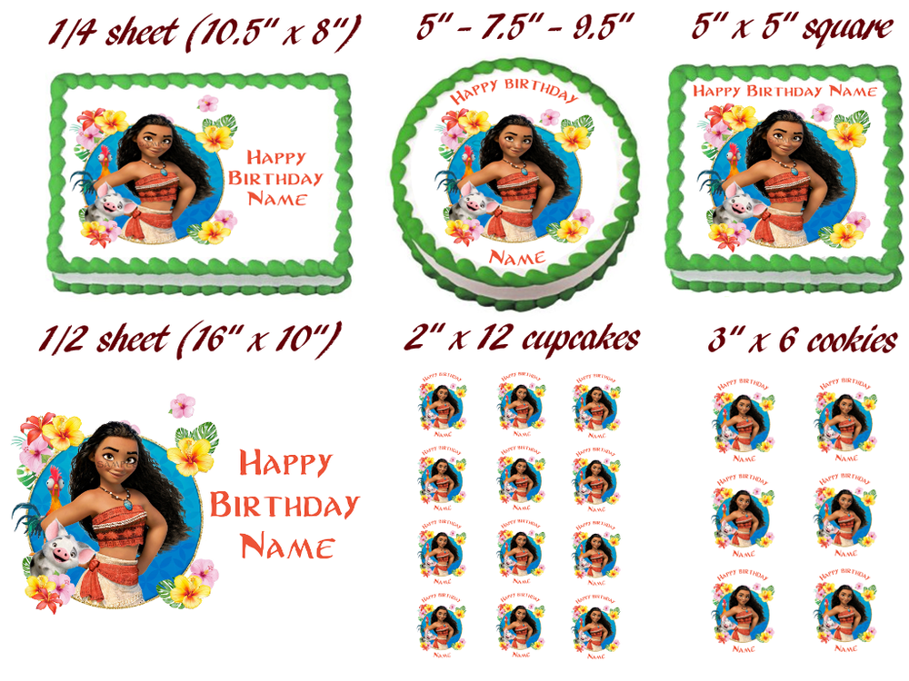 MOANA Edible cake topper image Party decoration