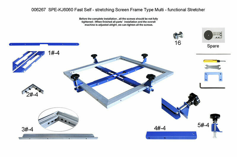 New 24"x24" Fast Self-Stretching Screen Frame Type Multi-functional Stretcher