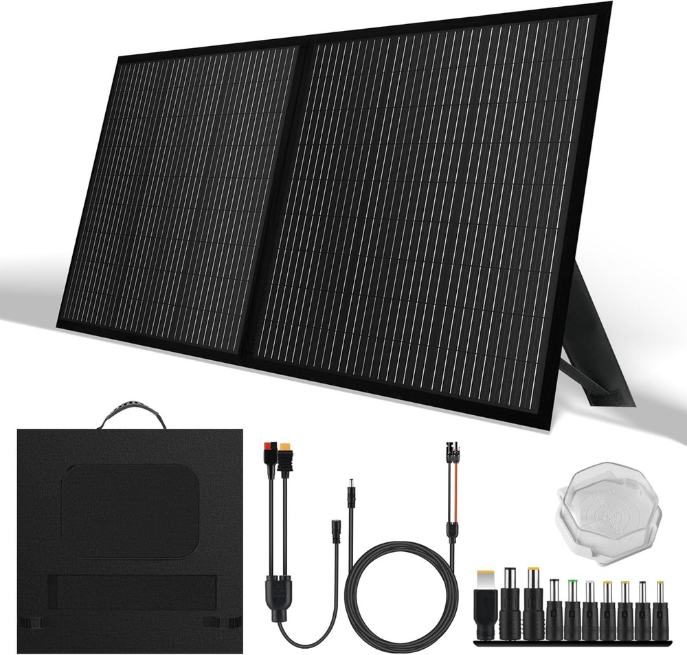12V 100W Foldable Off Grid Solar Panel Folding Solar Charger Camping Refurbished