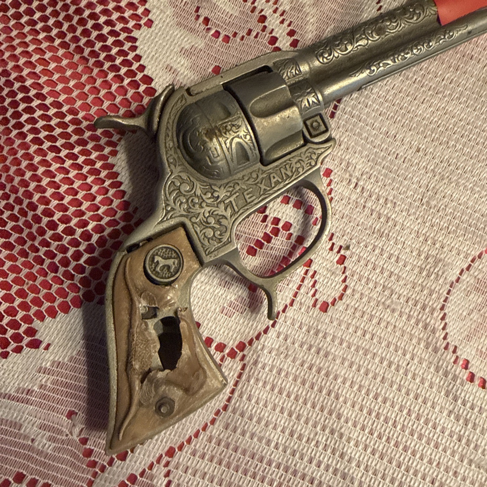Vintage Gene Autry Toy Pistol Cap Gun Horse Head Grips 1950-60 Era