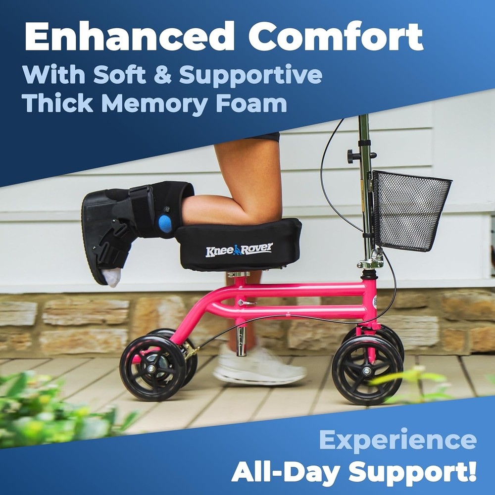 Comfortable Removable Memory Pad Cover for Knee Scooter - Durable Nylon Design