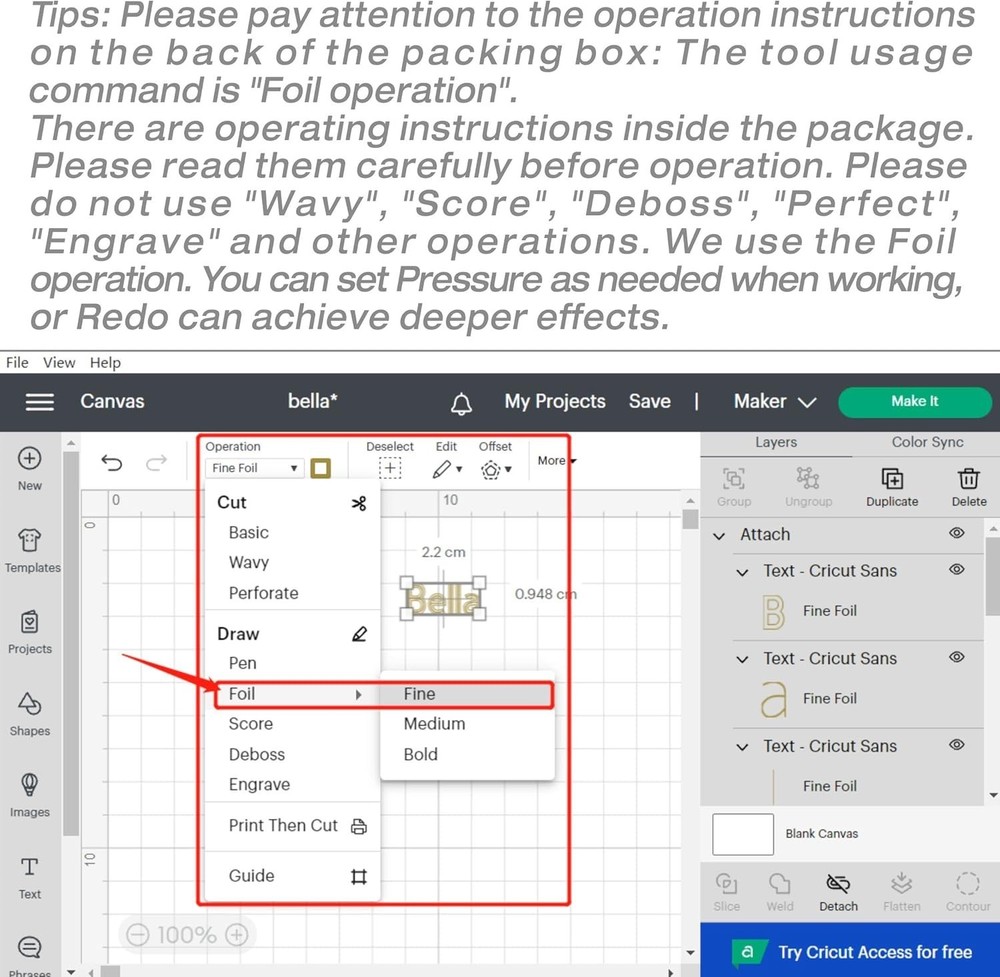 Cricut Maker，Explore, Explore Air, Explore One Engraving Tool Kit w/ Blanks