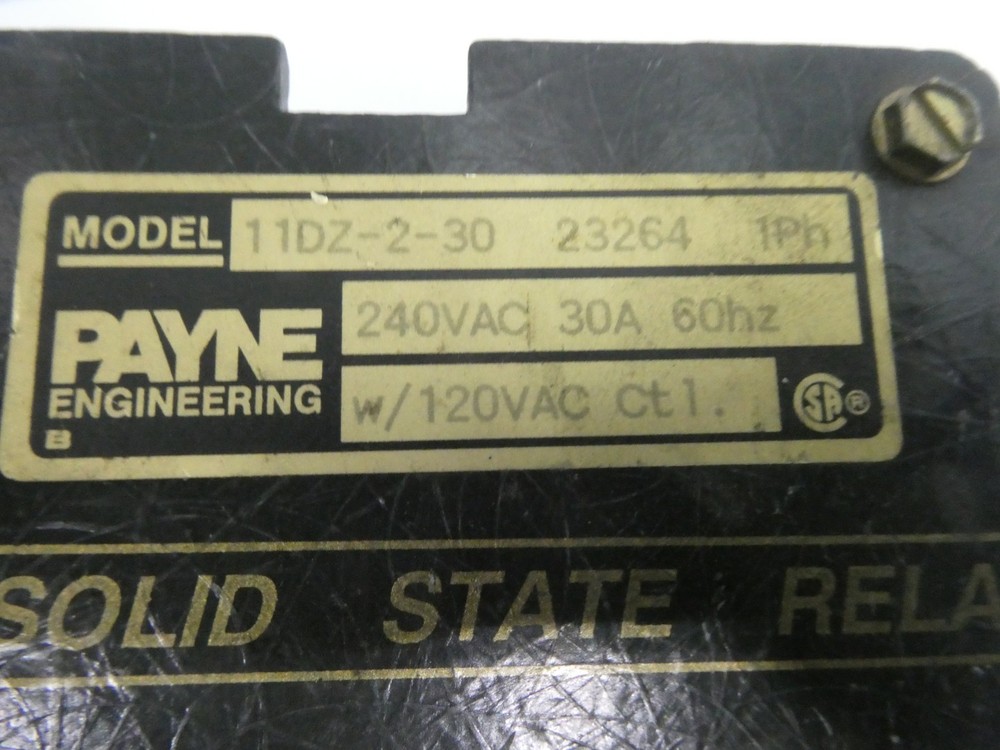 Payne 11DZ-2-30 Solid State Relay 240v-ac 30a 120v-ac