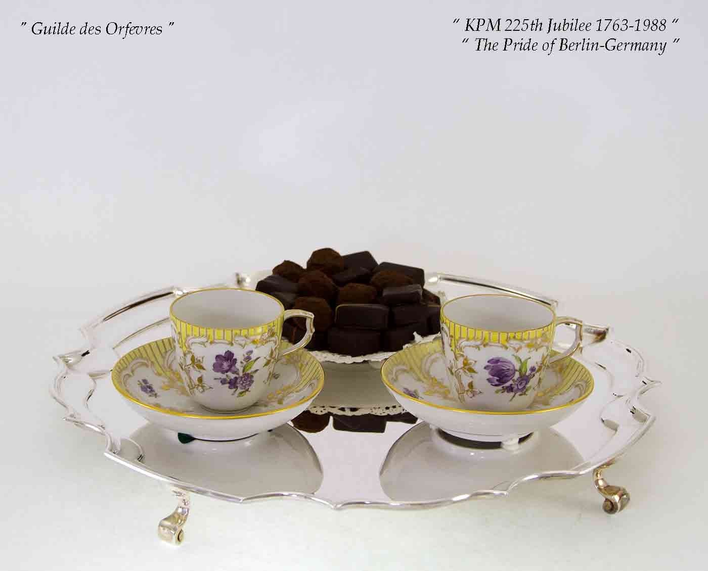 Silver Chippendale Salver 14 in. with Feet