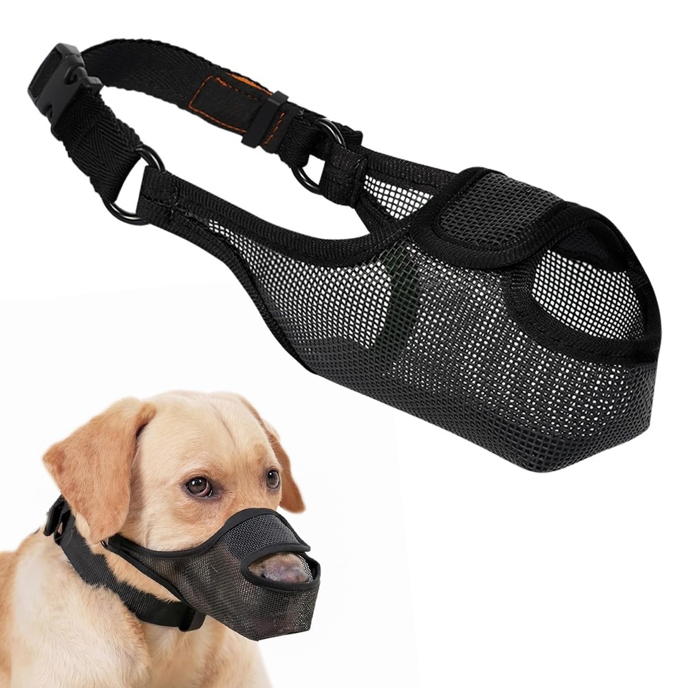 Dog Muzzle, Mesh Muzzle for Large Medium Small Dogs Allows Full Pant Drinking...