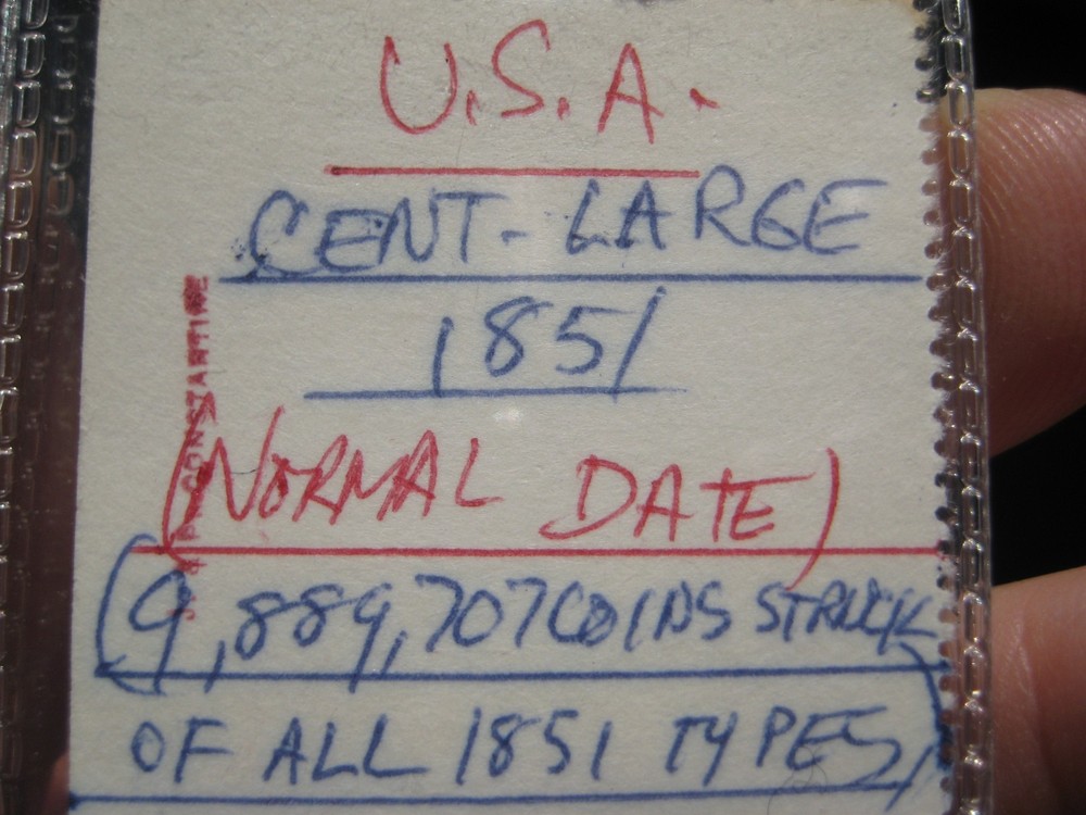 1851 LARGE CENT ~ Normal Date ~ Very Fine