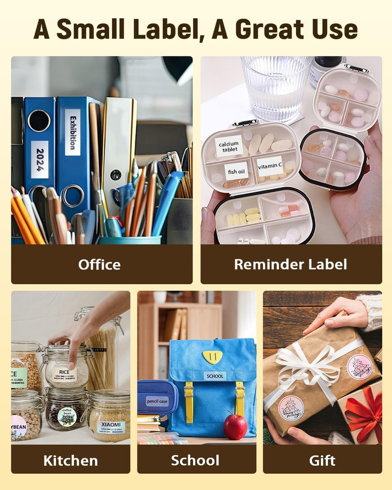 Label Maker Machine with Tape, Bluetooth Thermal Label Printer for Small Busines