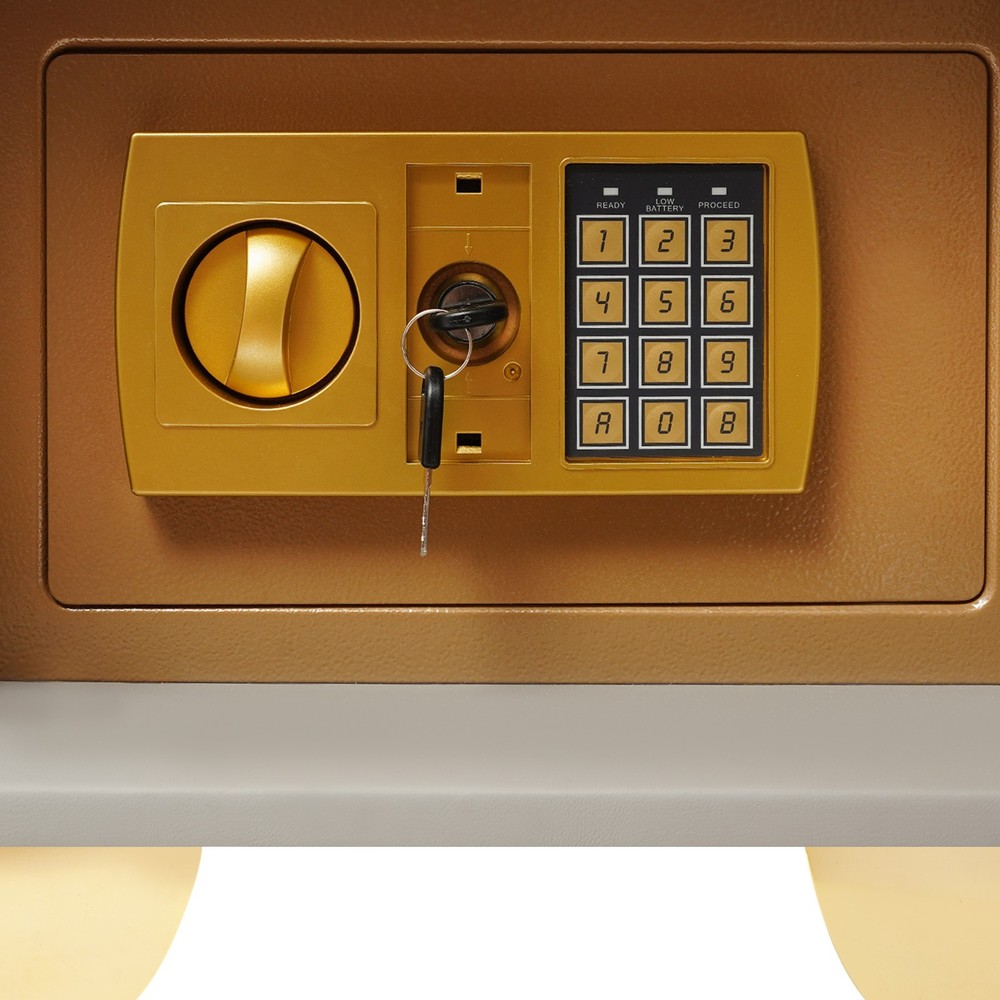 Phone Charging Bedside Cabinet, Grey, Bedside Table with Safe+Combination Lock