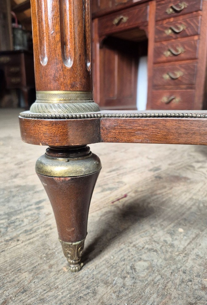 ANTIQUE FRENCH MARBLE TOP CENTER SERVING TABLE