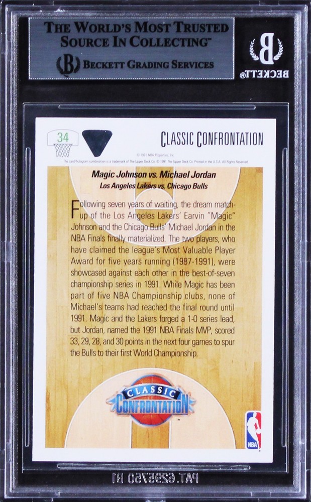 Lakers Magic Johnson Authentic Signed 1991 Upper Deck #34 Card BAS Slabbed
