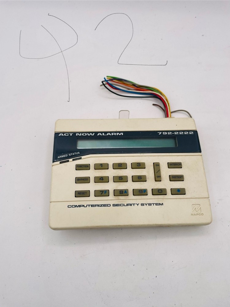 Napco Act Now Alarm Control Keypad Panel White for Computerized Security System