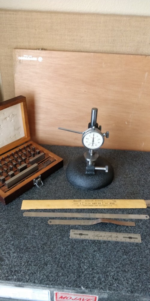 SUPERB Starrett 654 Comparator Stand w/ Dial Indicator 25-B Inspector Bench