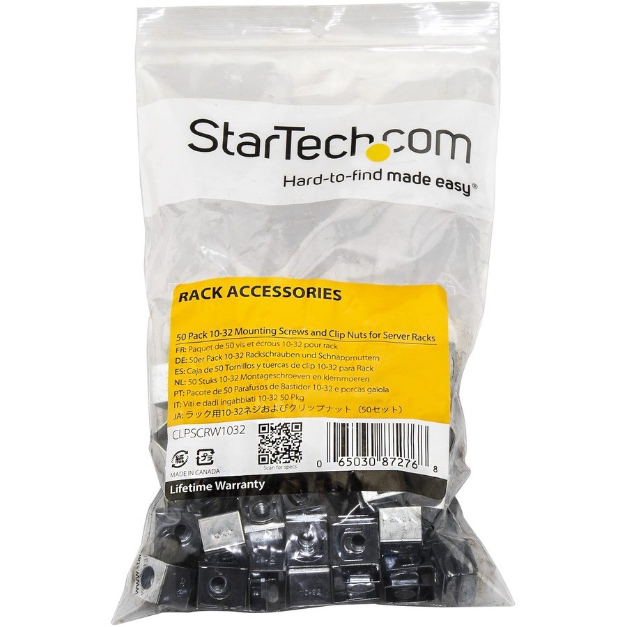 StarTech CLPSCRW1032 Rack Screws 10-32 50 Pack Clip Nuts